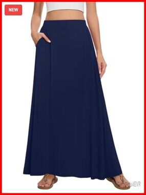 Womens Maxi Skirt Long Flowy Summer A-Line High Waist